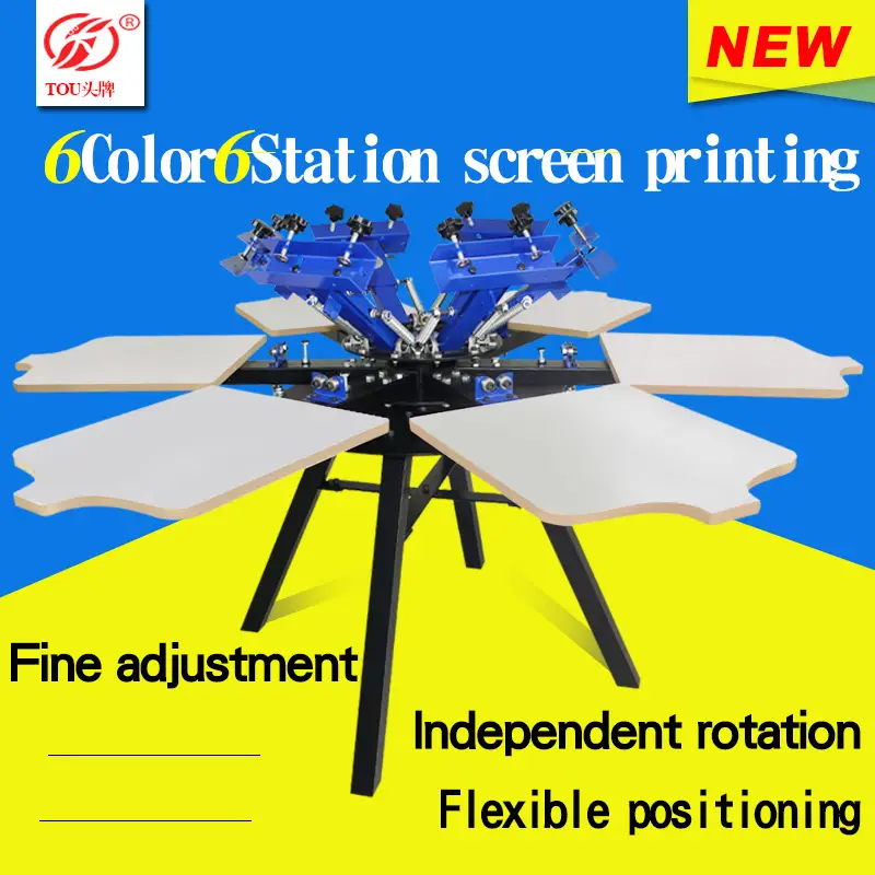 Manual semi-automatic printing machine6 Color 6 Station